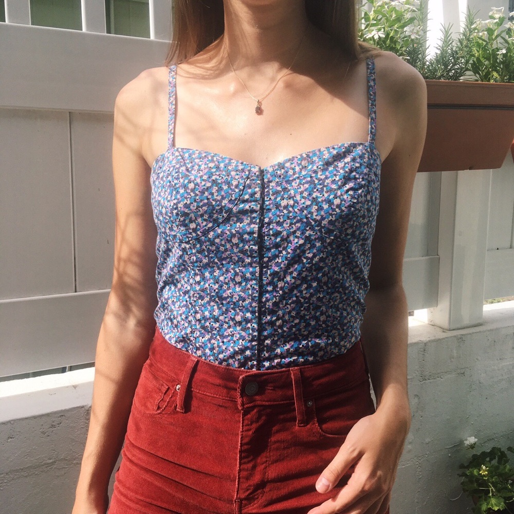 cool tone speckle bustier with hook & eye closures